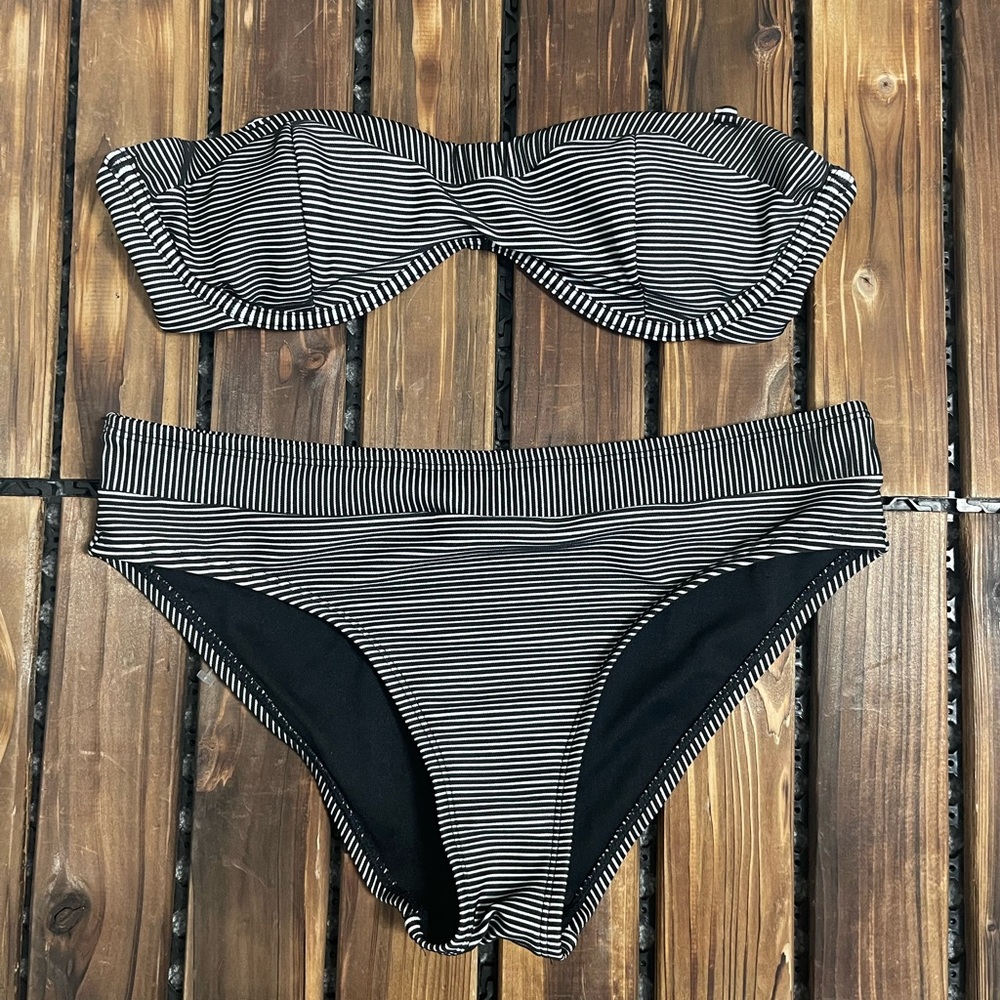 Chelsea28 Black and White Stripes Bikini